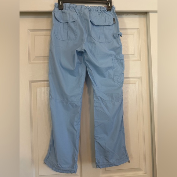 🩺 Koi Classics Lindsey Cargo Scrub Pants XS Petite Sky Blue Blue 7-Pocket - Picture 4 of 7